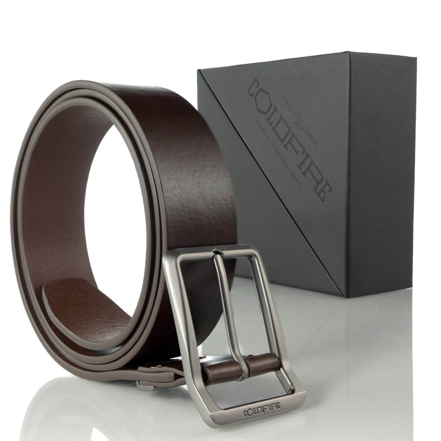 COLDFIRE Casual Men's Leather Belt, Heavy Duty EDC Belt