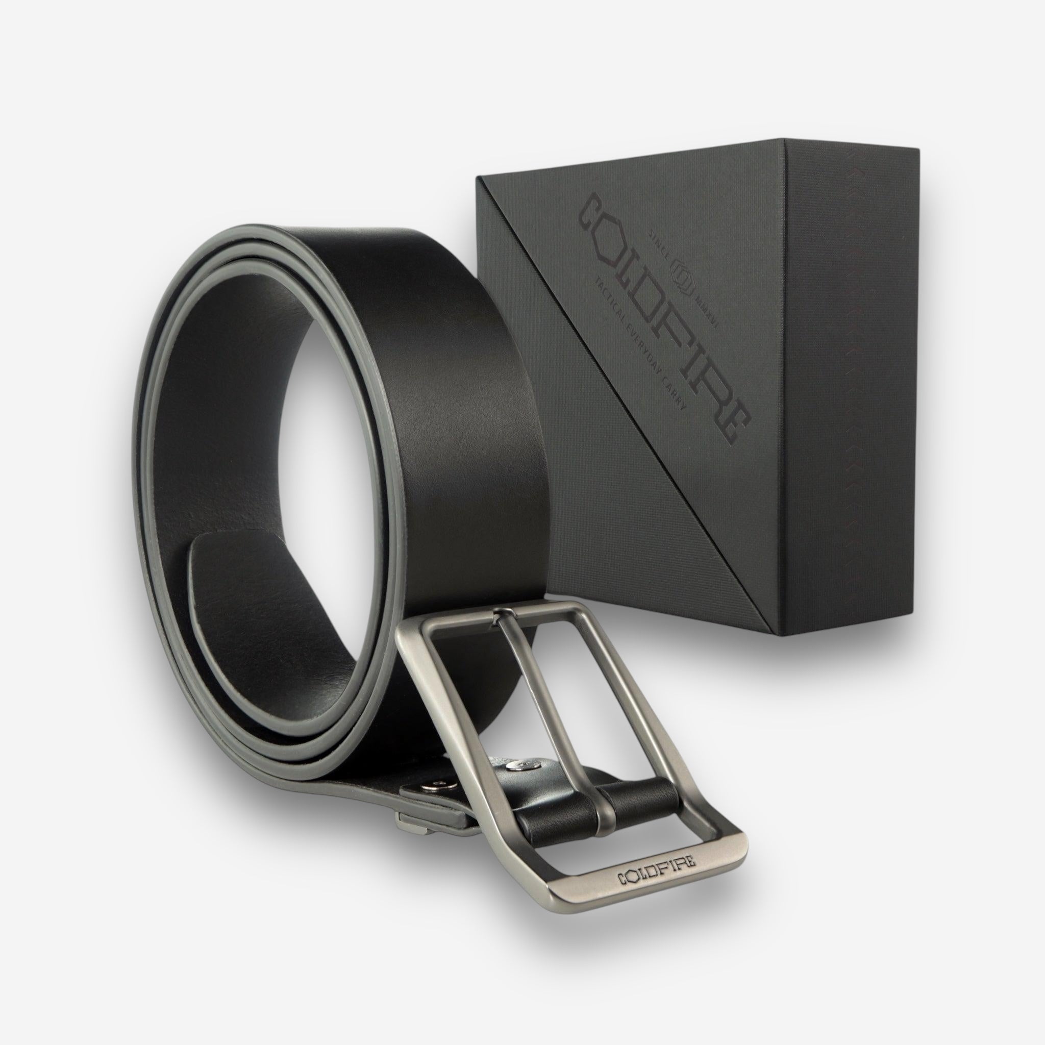 Titan Black Belt-Men's Leather Belt-COLDFIRE