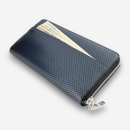 TE - Accordion Zip Around RFID Wallet for Women (Blue) - COLDFIRE