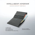 COLDFIRE Flex One wallet open, showing four card slots, slip pockets, a quick-access slot and bill compartment with RFID Data Armor