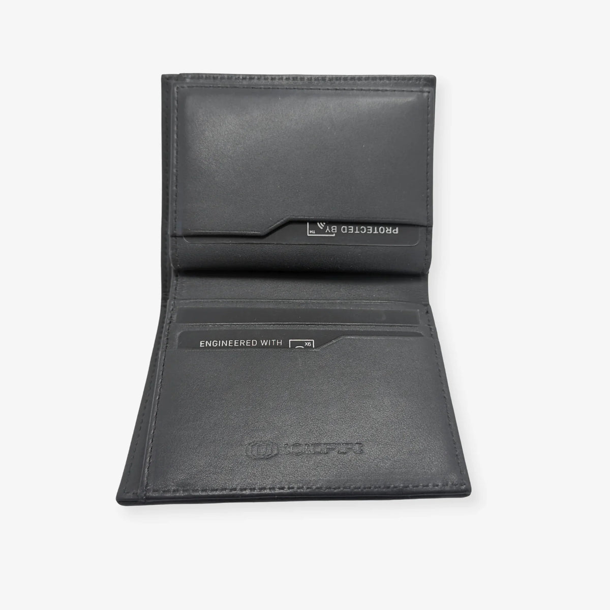 COLDFIRE Flex Ultra wallet open, full interior layout, K-Leather